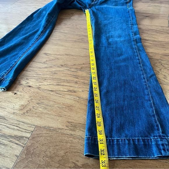 Sezane Flare Denim Jeans 1973 Brut Size 29 Dark Wash - Picture 7 of 12